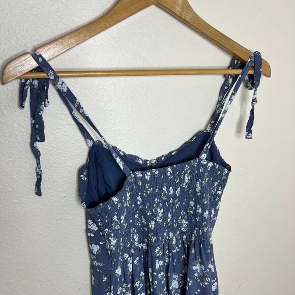 Hollister Blue Floral Strappy Summer Dress Small - Picture 5 of 11